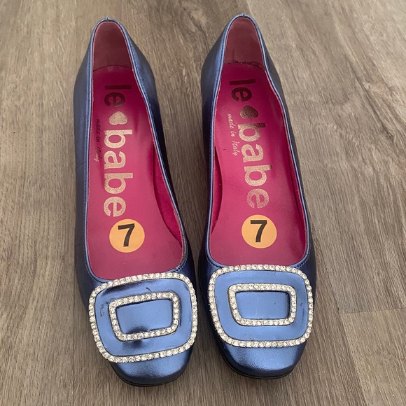 Like New Blue Women's Metallic Pump - Size 7 - Picture 1 of 4